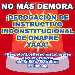 sobeta_1975's tweet photo. NINGUNA LEY PODRÁ ESTABLECER DISPOSICIONES QUE ALTEREN LA INTANGIBILIDAD Y PROGRESIVIDAD DE LOS DERECHOS Y BENEFICIOS LABORALES - #Art89CRBV
#RespetoALosDerechosLaborales
#DeroguenInstructivoONAPRE
@OITAmericas https://t.co/wEy49o17mm