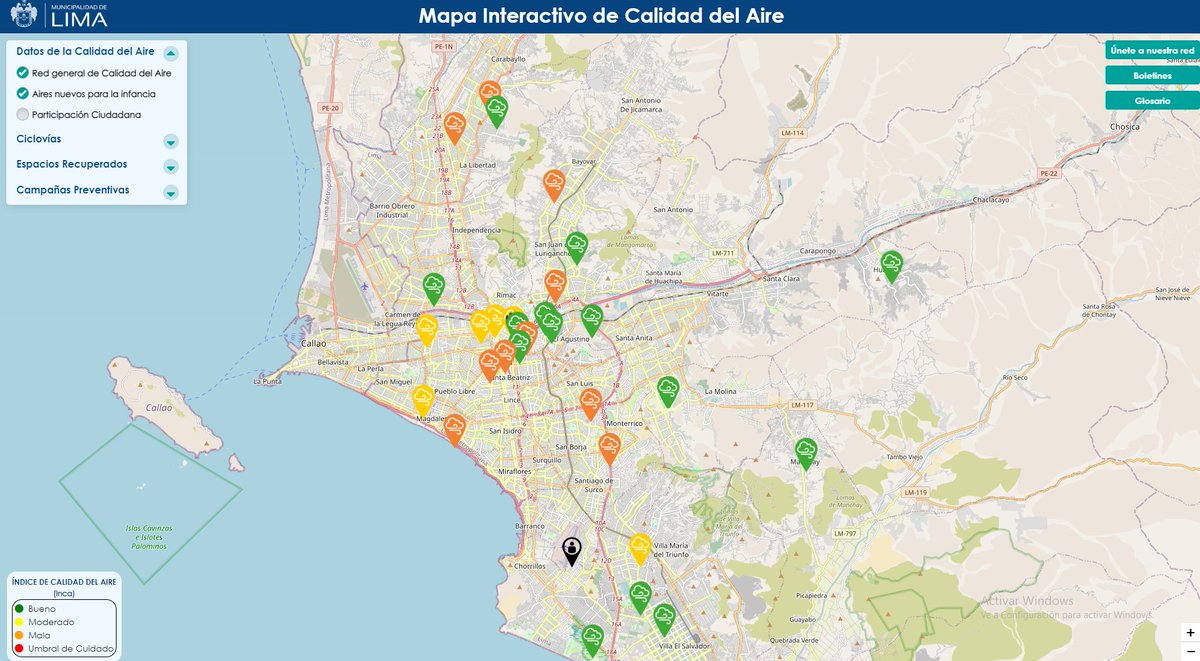 mal_menor's tweet photo. Decidí monitorear, por tres semanas, la calidad del aire que arrojan los sensores de la Municipalidad de Lima instalados en toda la capital. Mi objetivo era saber cuáles son las zonas con el aire más tóxico y cruzarlas con aquellas donde circulan combis más antiguas. Abro hilo🧵 https://t.co/bXRoBlmnI7