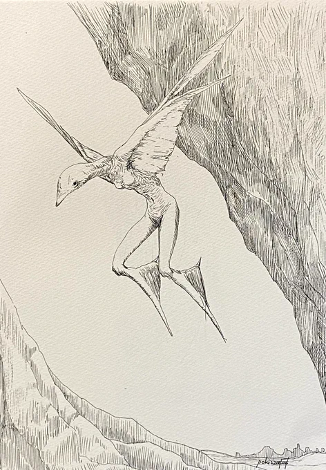 #貴方の世界観を詰め込んだ作品を見せてください
#私の絵柄が性癖に刺さる人に届いて欲しい
この世に程近い異世界の生き物や風景をボールペン等で描いています。 