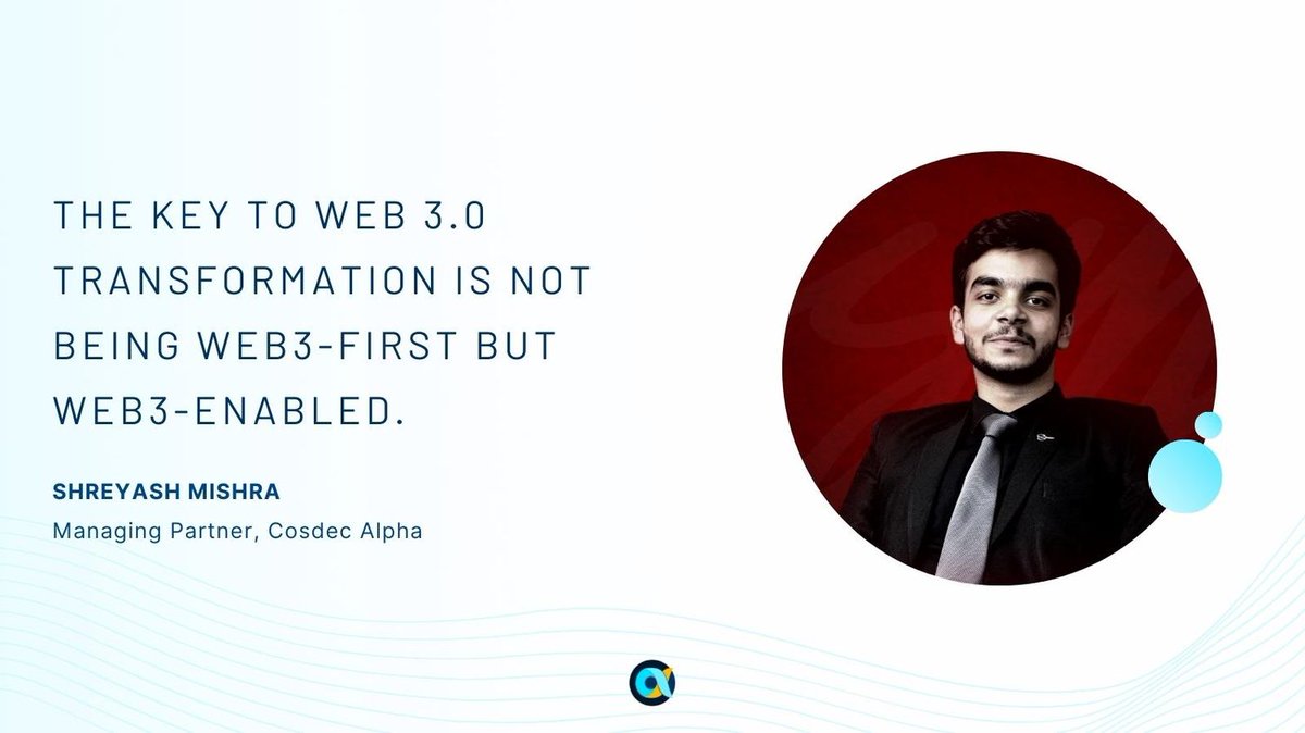 CosdecAlpha's tweet image. If the boss man @ShreyashVMishra says then you must pay attention.
#web3 #web3consulting #business #Bitcoin #Blockchain
