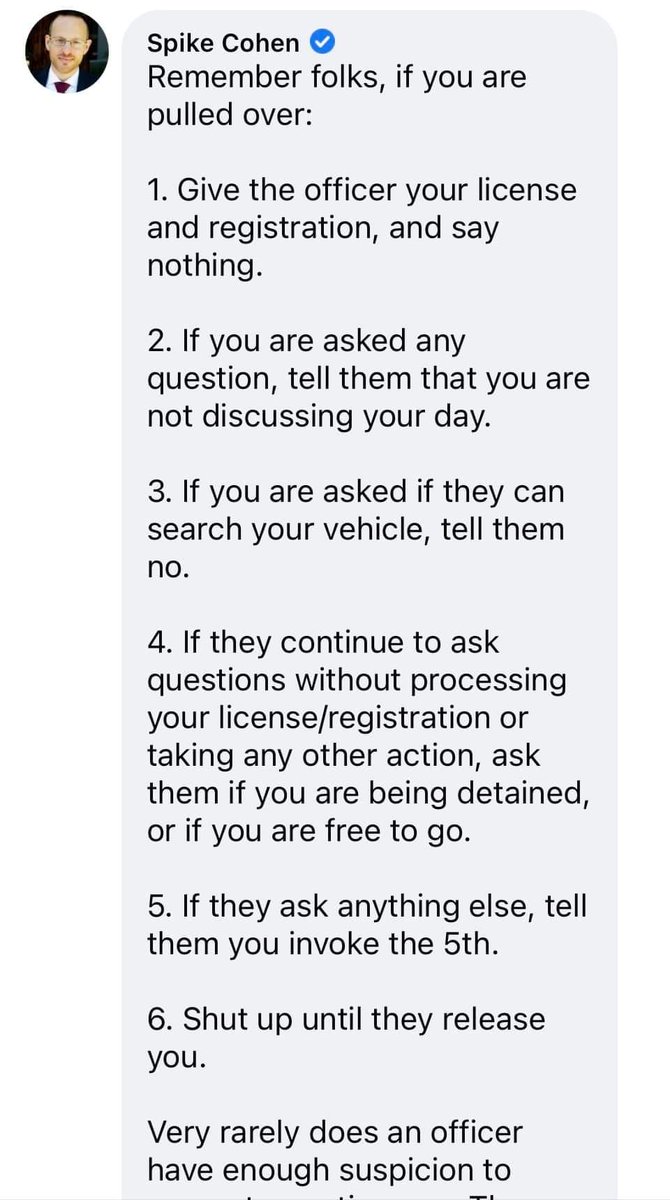 LPOhio's tweet photo. What to do if you're pulled over with @RealSpikeCohen. https://t.co/SDGVfPdLlD