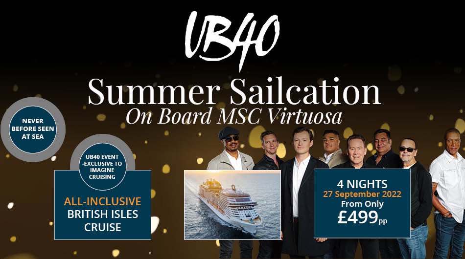 We are thrilled to announce that we will be joining @imaginecruising on their latest #ImagineSailcation onboard MSC Virtuosa 🛳
 
4 Nights | 27 September 2022  | from only £499pp✨
 
Find out more📲 imaginecruising.co.uk/holidays/ub40-… 
#ub40 #redredwine #cruise #ub40atsea