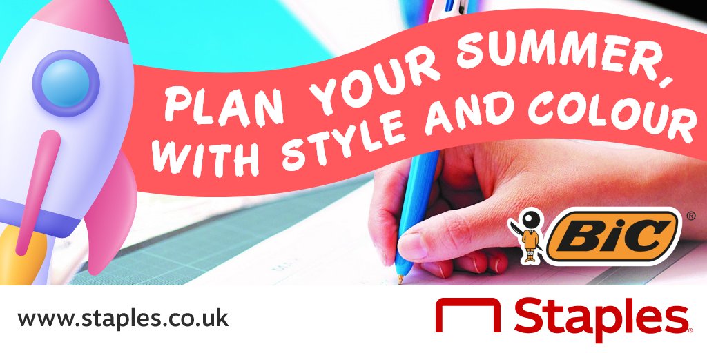 StaplesUK's tweet photo. #WIN one of two Β£25 ODEON gift cards every day in June, when you place an order on any Bic Pens*, including the 4 Colour Pen! π€© #StaplesSummer
SHOP Bic Pens π https://t.co/ltjJUXWU2Y
*Full information and T&Cβs available at: https://t.co/bJ9hIBetP1 https://t.co/QMnz690tSl