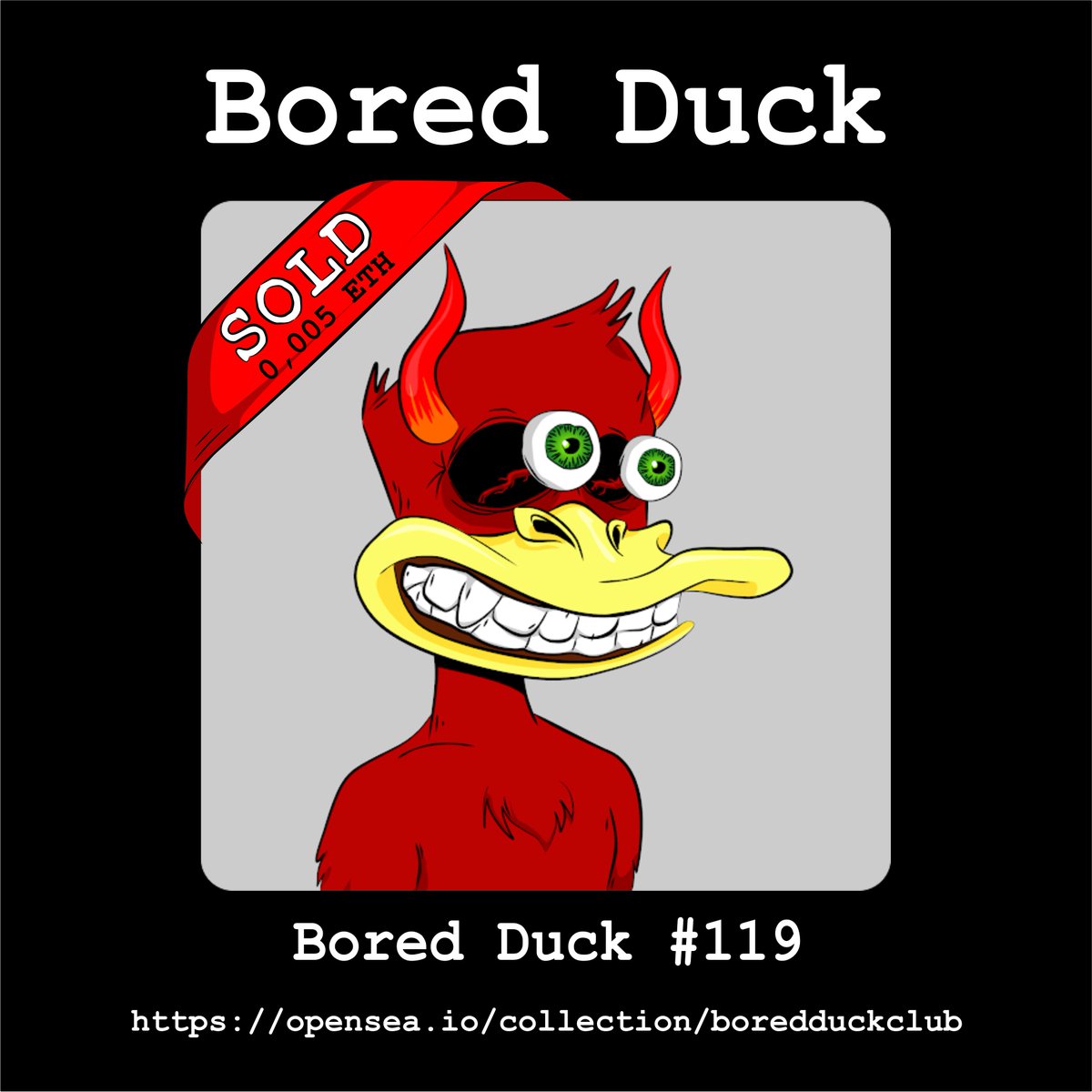 BoredDuckClub's tweet photo. .
Thank you and congrats for new owner 

Bored Duck #119 Nban248

https://t.co/W41lw3VQiu
.
.
#artwork #artofinstagram #artgallery #artoftheday #artist #artcollector #artworld #nftdrop #nftshill #nftmarketplace #nft #nfts #nftartist #nftcommunity #nftcollector #nftart https://t.co/6mPG3AGTPS