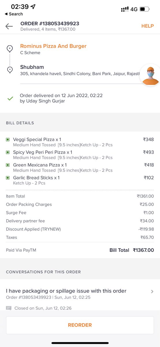 shubh90500's tweet photo. The bill https://t.co/3HkZnG5oTS
