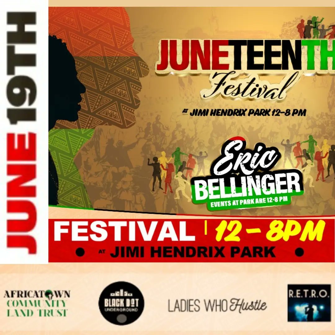 Africatown Seattle (@africatownsea) on Twitter photo #AfricatownSummerOfSoul continues with JUNETEENTH!
celebrate our resilience w/ Black business networking and a festival full of Black joy featuring HEADLINER <a href="/EricBellinger/">Eric Bellinger</a>! June 18 – 19th. <a href="/AfricatownCLT/">Africatown Community Land Trust</a> <a href="/blackdotunion/">Black Dot Union</a> <a href="/LwhBrunch/">LadiesWhoHustle</a> #AfricatownSummerOfSoul continues with JUNETEENTH!
celebrate our resilience w/ Black business networking and a festival full of Black joy featuring HEADLINER <a href="/EricBellinger/">Eric Bellinger</a>! June 18 – 19th. <a href="/AfricatownCLT/">Africatown Community Land Trust</a> <a href="/blackdotunion/">Black Dot Union</a> <a href="/LwhBrunch/">LadiesWhoHustle</a>