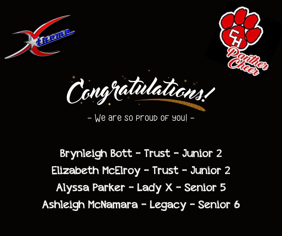 CHPantherCheer's tweet image. Congratulations to our amazing @SpiritXtreme Panther Cheerleaders!  Best wishes for a great year with your All-Star team this season! @thespiritxtreme @CHPantherPride