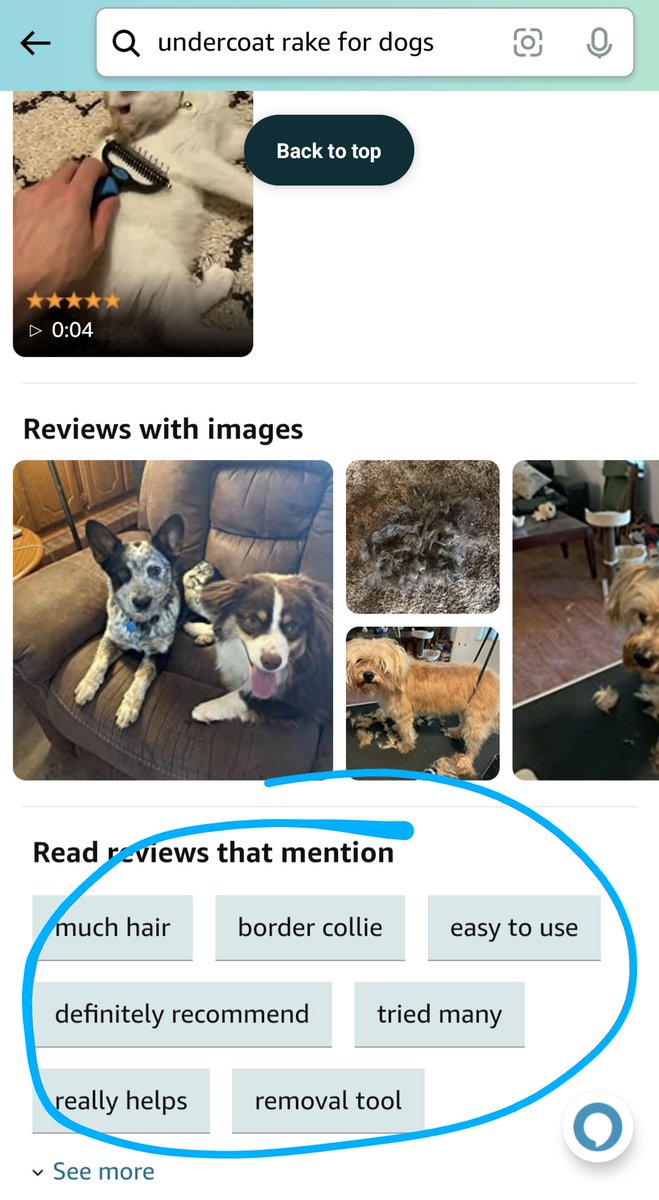 cdub9000's tweet photo. These reviews for a dog brush look like they were written by dogs. https://t.co/UeymLjkGxq