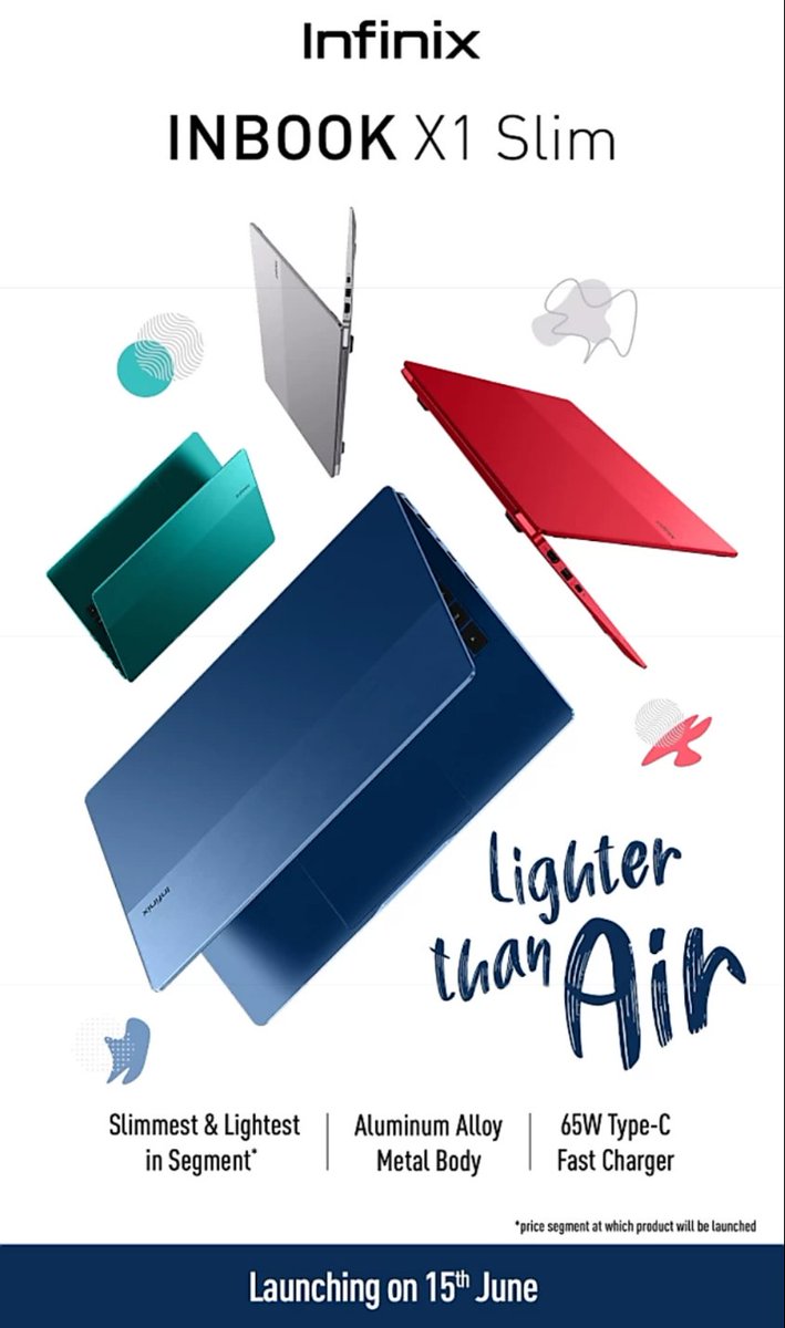 MobNfo's tweet photo. Infinix INBOOK X1 Slim launching in India on 15th June
Intel i3,i5 & i7 will be included in the list..
#Infinix #InfinixINBOOKX1 #India https://t.co/2VxOHwmLKW