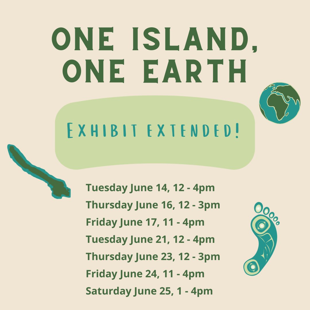 Due to popular demand, our #OneIslandOneEarth Exhibition will be staying open at the Yellowhouse Art Centre until Saturday, June 25th!

The project results can also be viewed online at galianoconservancy.ca/oneisland/

#ClimateAction #Galiano #EcologicalFootprint #ClimateChange