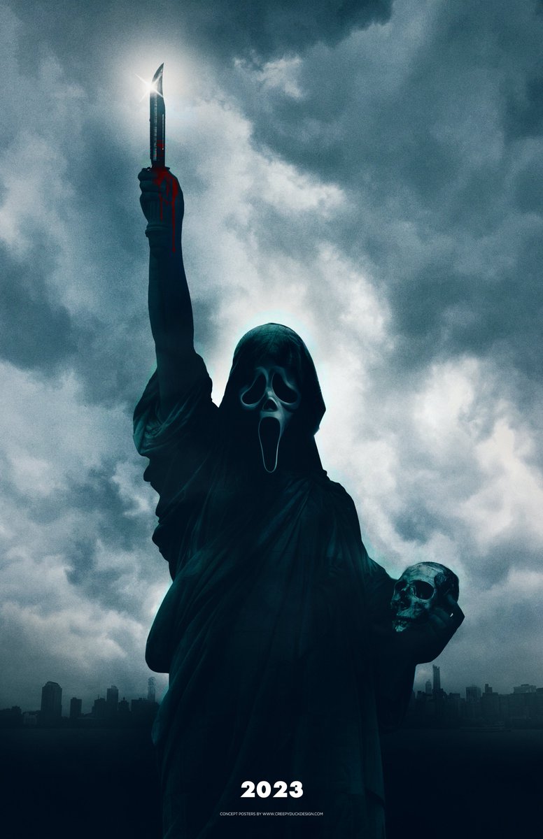 So apparently #Scream6 is set in NY. With that in mind I felt it was screaming (pun intended) for a Statue Of Liberty mash-up. Here you go! =) #HorrorArt #art