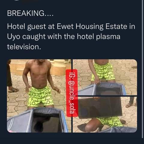 Gracious199824's tweet photo. Imagine this my people 😂😂😂, hin mate dey still towel for hotel, e con reach hin turn, he carry plasma😂😂
Haba Oga small small😂

Chai wetin we no go see for this country https://t.co/jwJay020ug