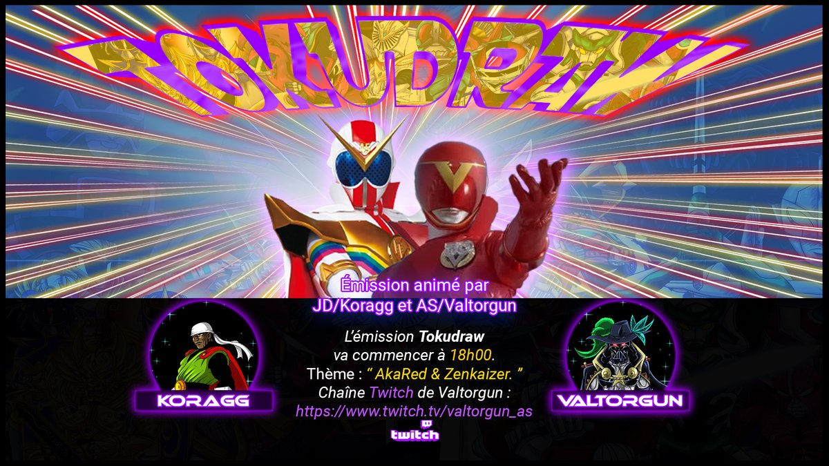 shinigamiawaken's tweet photo. TokuDraw 67th show in live until 9 PM on
@Twitch this Sunday (French schedule)
67ème émission TokuDraw en live sur Twitch jusqu'à 21h
Thème Tokusatsu: AkaRed & Zenkaizer
#Twitch #streaming #tokusatsu #AkaRed #Kikaisentaizenkaiger #drawing #Heroshock #Zenkaizer #Supersentai https://t.co/W0tKuKp0Rh