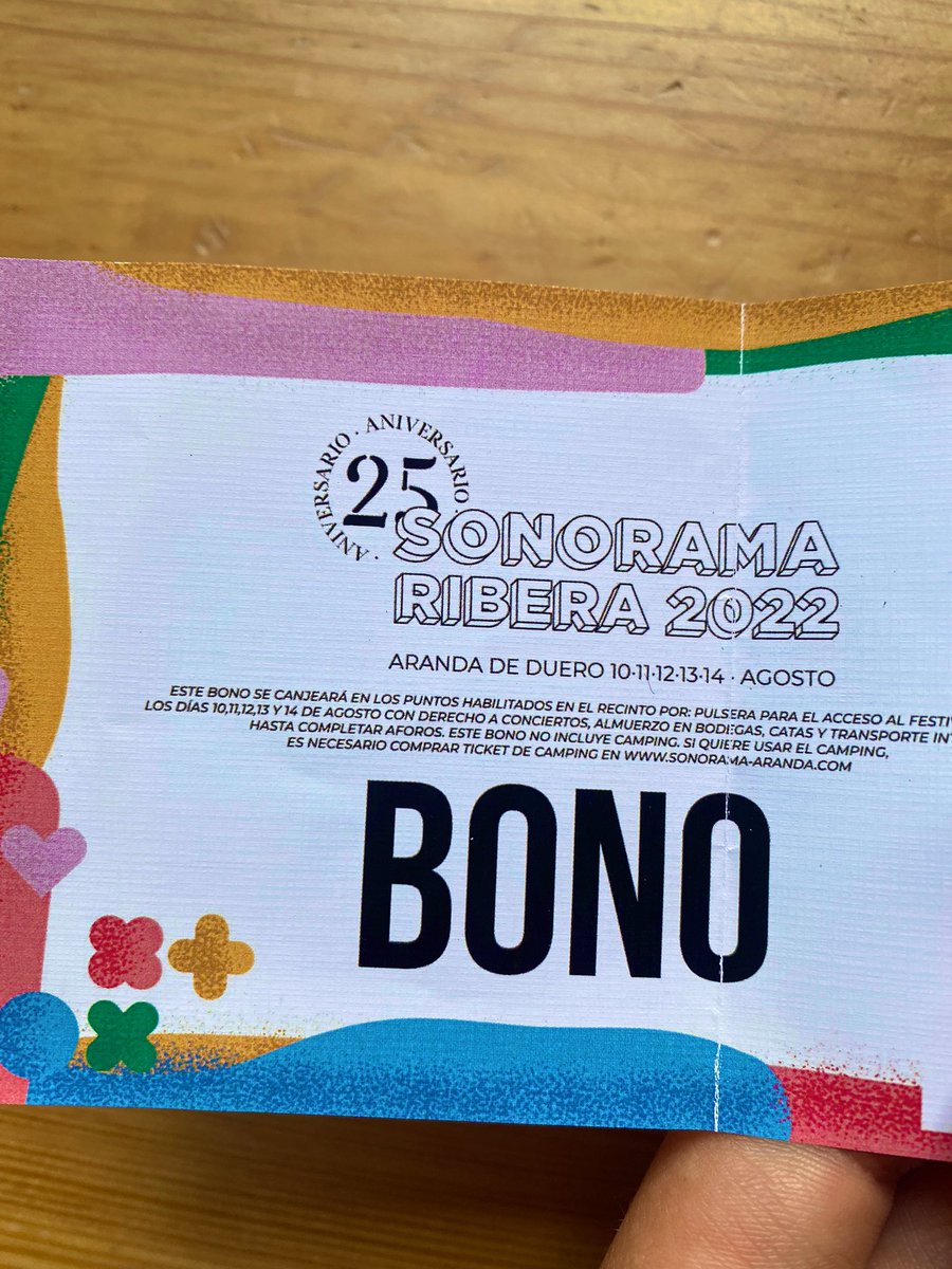 AndreaToran's tweet photo. Se vende abono Sonorama 2022! 
#Sonorama #Sonoramaribera2022 #AbonoSonorama https://t.co/0eXHnenFTM