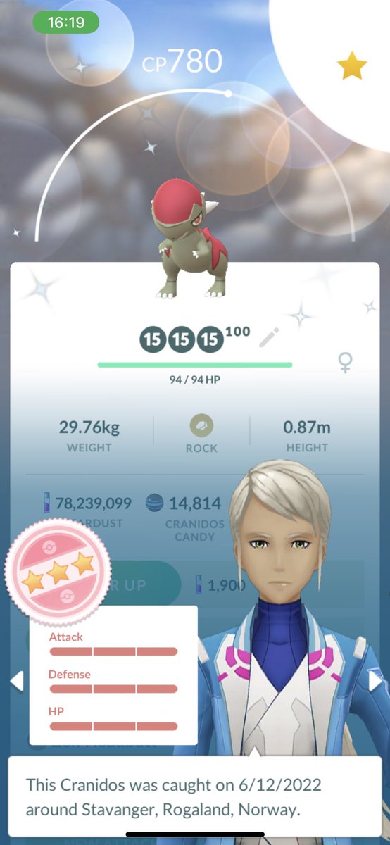 Let's gooooo!!🤩
Shundo cranidos from a quest!🥳
#PokemonGO #shundo