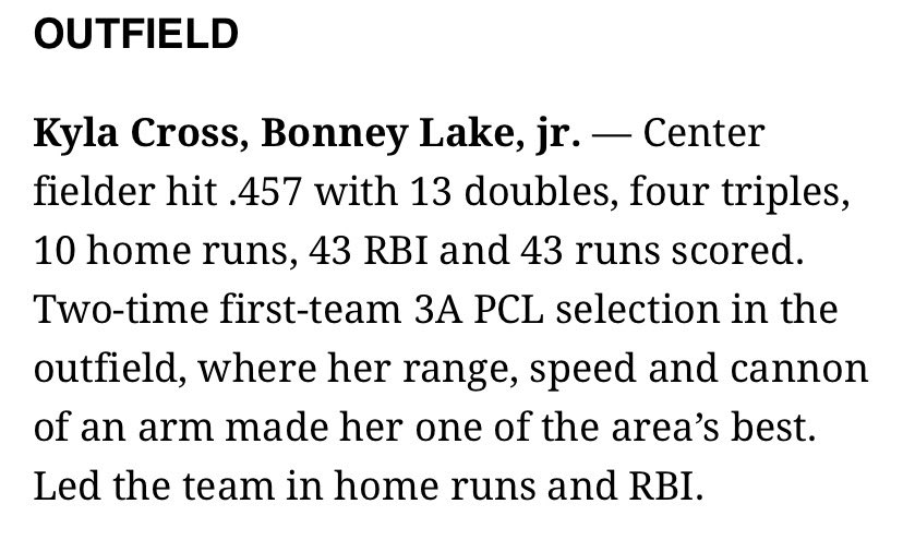 Grateful to receive All-Area First Team Honor!