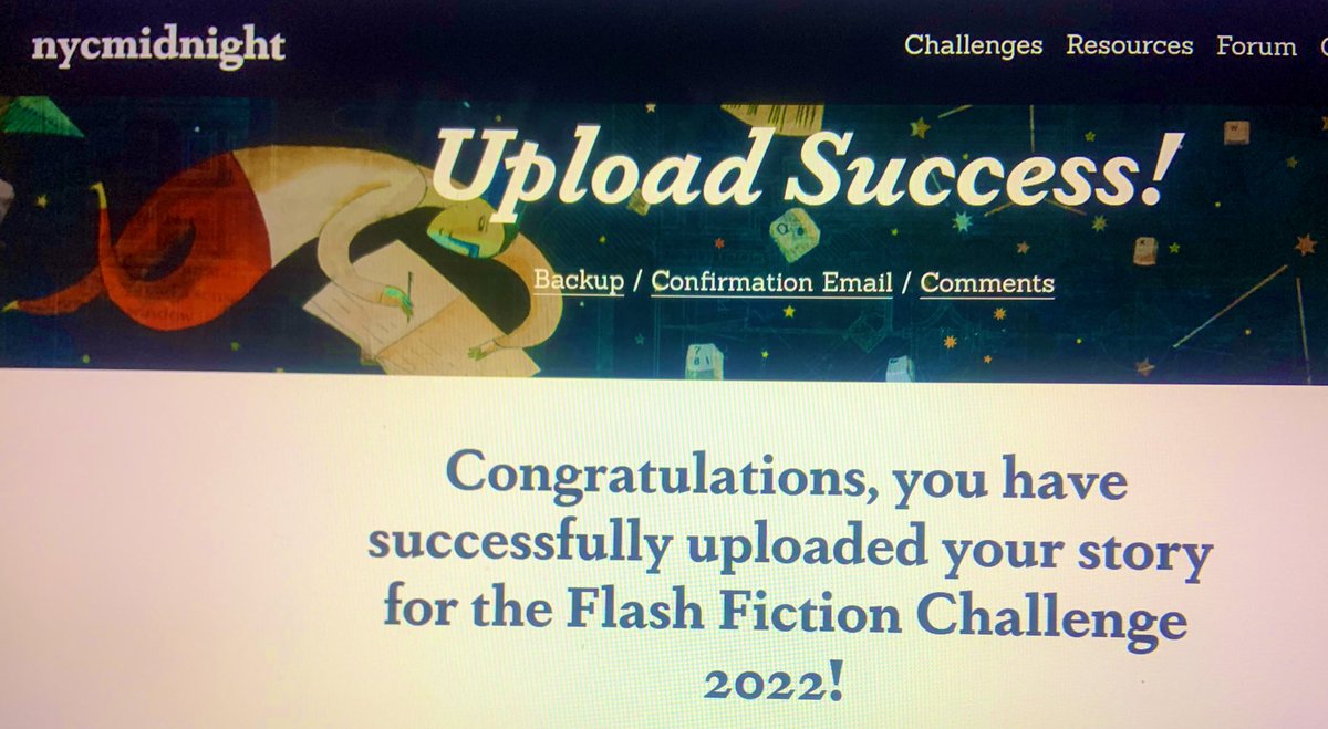 CoachKersh's tweet image. I did it again! It’s always a joy to write and submit for @nycmidnight #FlashFictionChallenge2022 So fun!