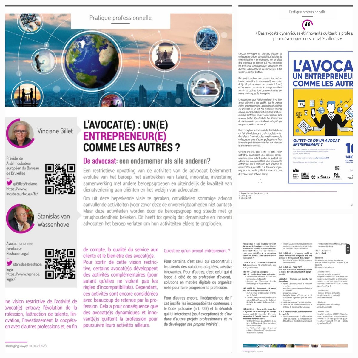 Vinciane GILLET (@gilletvinciane) on Twitter photo A lire notre article sur L’avocat(e) : un(e) entrepreneur(e) comme les autres ? dans le managing partner :
lnkd.in/eRPj84dz
Rejoignez-nous en présentiel ce 16/6/22 de 14h à 18h10 suivi par un cocktail dinatoire.
Inscription ici :
lnkd.in/eaURDR7E
<a href="/Incuebrux/">Incubateur européen du barreau de Bruxelles</a> A lire notre article sur L’avocat(e) : un(e) entrepreneur(e) comme les autres ? dans le managing partner :
lnkd.in/eRPj84dz
Rejoignez-nous en présentiel ce 16/6/22 de 14h à 18h10 suivi par un cocktail dinatoire.
Inscription ici :
lnkd.in/eaURDR7E
<a href="/Incuebrux/">Incubateur européen du barreau de Bruxelles</a>