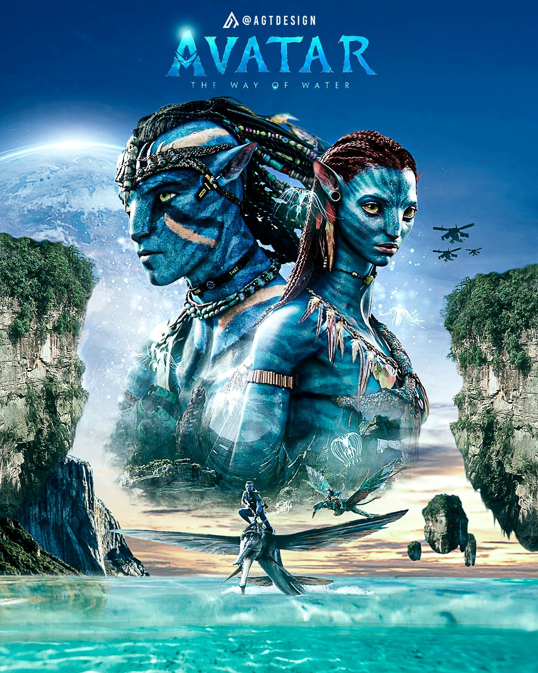 AVATAR THE WAY OF WATER Movie Poster 27x40 2022 James Cameron, Kate