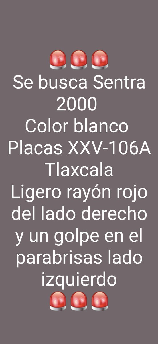 Mcfj8's tweet photo. @JCarlos_Valerio @laredcincoradio @OdilonLarios podrían apoyarme dando a conocer la información y ojalá se pueda recuperar el vehículo, fue robado en San Pablo del Monte https://t.co/Fy7ZEJrAt8