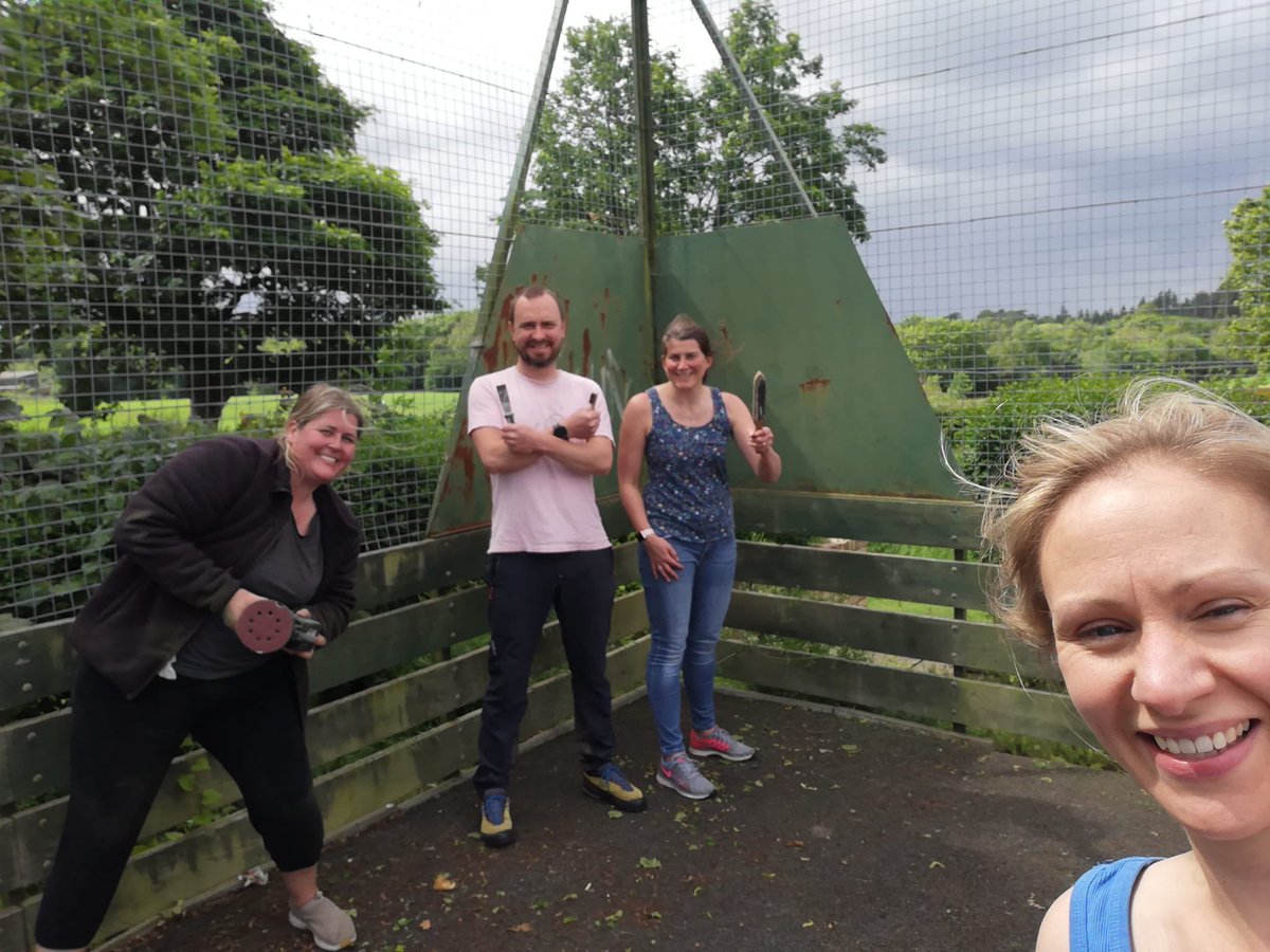 It’s time for tennis! Our community is coming together to help with painting and sanding! #tennisscotland #communityspirit
