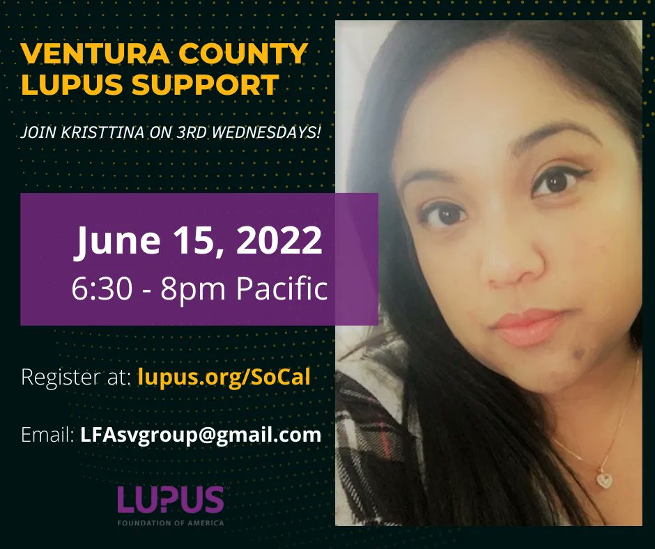 LupusOrgSoCal's tweet photo. 4 support groups this week!  San Diego on Tuesday, Ventura on Wednesday, Asian Community on Thursday, and Saturday Support on, well, Saturday.  https://t.co/uRpIIK7lC0. https://t.co/pQ5SrGe7fa
