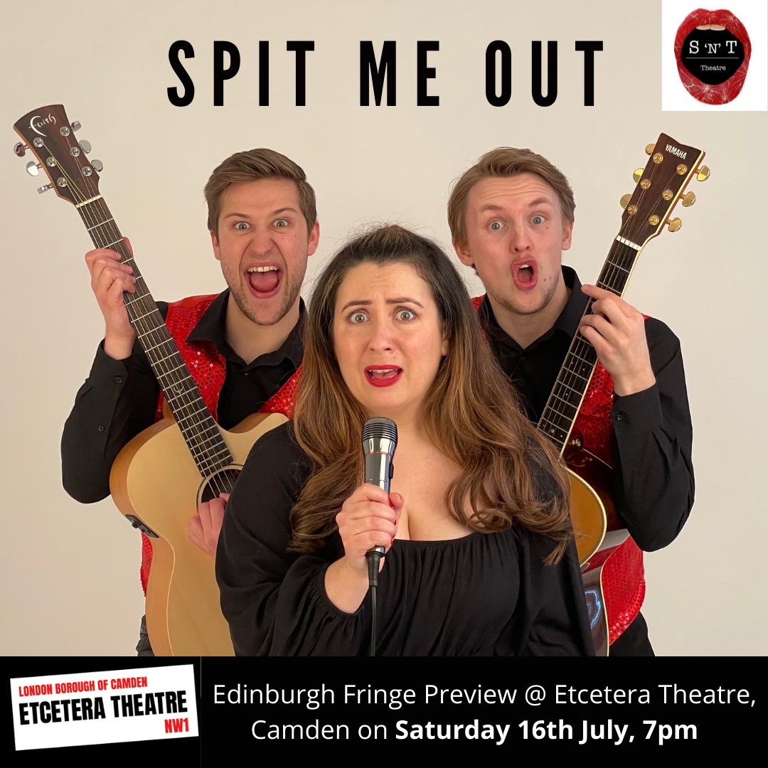 ❗️SAVE THE DATE ❗️

Slap ‘N’ Tickle will be bringing ‘Spit Me Out’ for its Edinburgh Fringe Preview to the <a href="/EtceteraTheatre/">Etcetera Theatre</a> on Saturday 16th July, 7pm.

Tickets on sale very soon so save the date and catch the show before it heads on it’s two week run at <a href="/edfringe/">Edinburgh Festival Fringe</a> <a href="/theSpaceUK/">theSpaceUK</a> 🌟