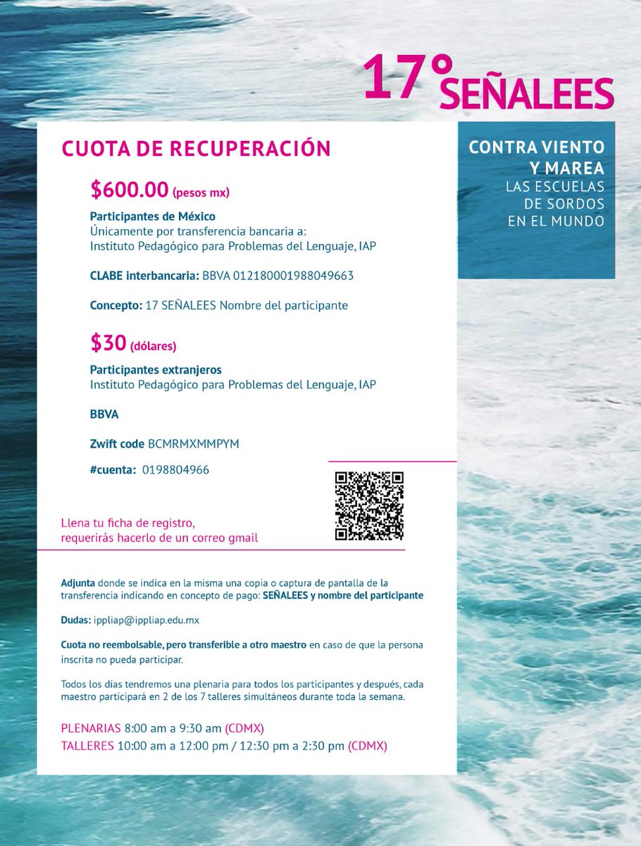 IppliapOficial's tweet photo. 17" Seminario SEÑALEES
CONTRA VIENTO Y MAREA
Las escuelas de sordos en el mundo
Del lunes 4 al viernes 8 de julio
De 8 am a 3 pm
Vía Zoom

Inscríbete: https://t.co/saK6RVGV9V
Más información: ippliap@ippliap.edu.mx

@ippliap #Educacion #Sordos #Escuela #LSM #SEÑALees2022 https://t.co/C7dtezzZnW
