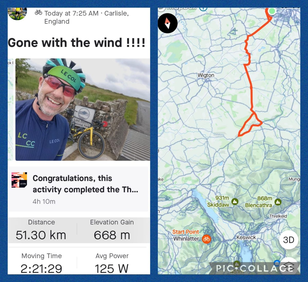 #LecolCC <a href="/LeColUK/">Le Col</a> Windy ride out to the Lakes !! New LC CC Kit 👍# RIDE FASTER .
         RIDE FURTHER .