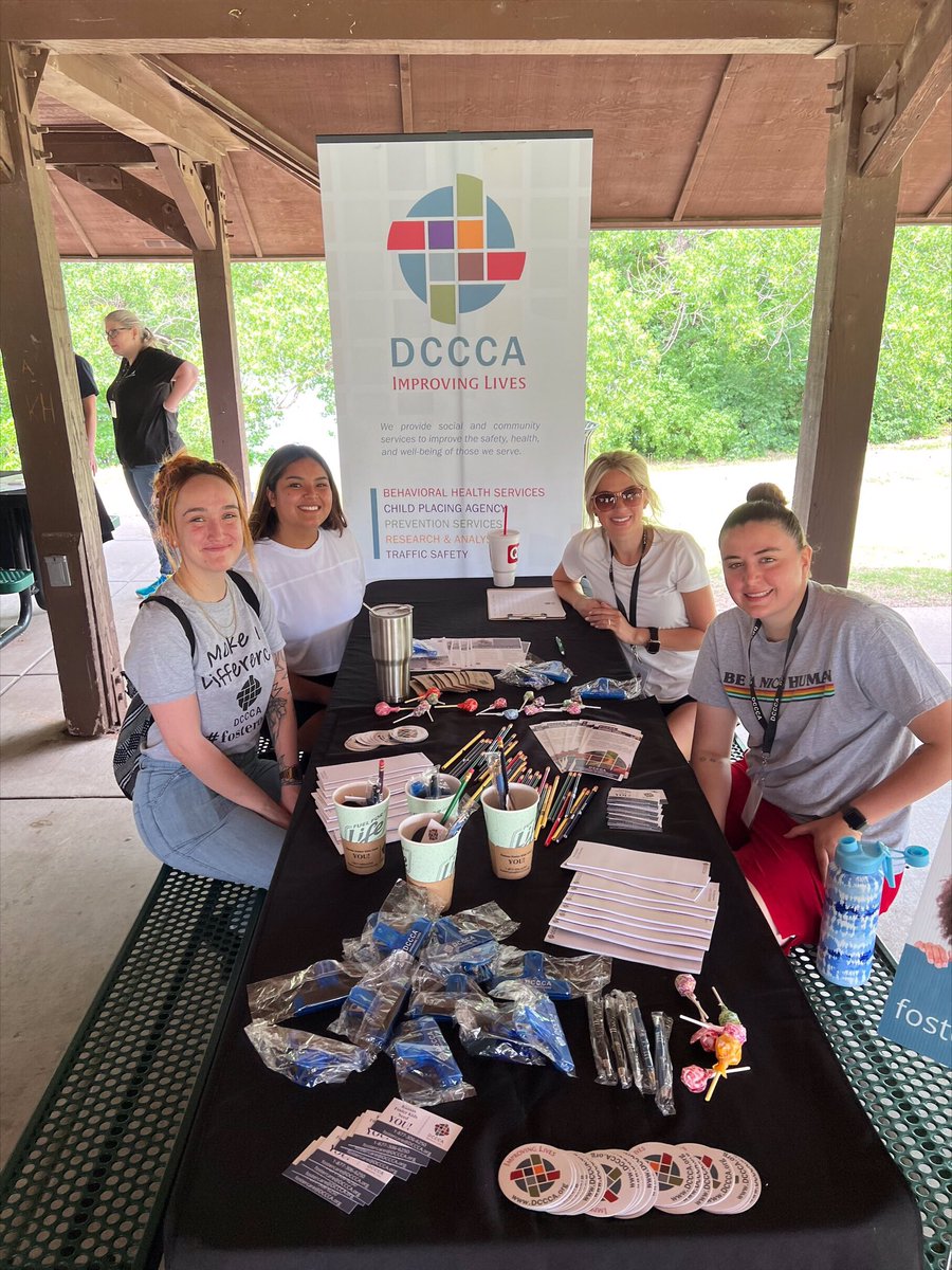 DCCCAInc's tweet photo. Our team is at Watson Park in Wichita for Family Fun Day. Check out some of our family resources and learn more about becoming a foster or adoptive parent with DCCCA! @STOPsuicideICT https://t.co/sM2FzZODc2
