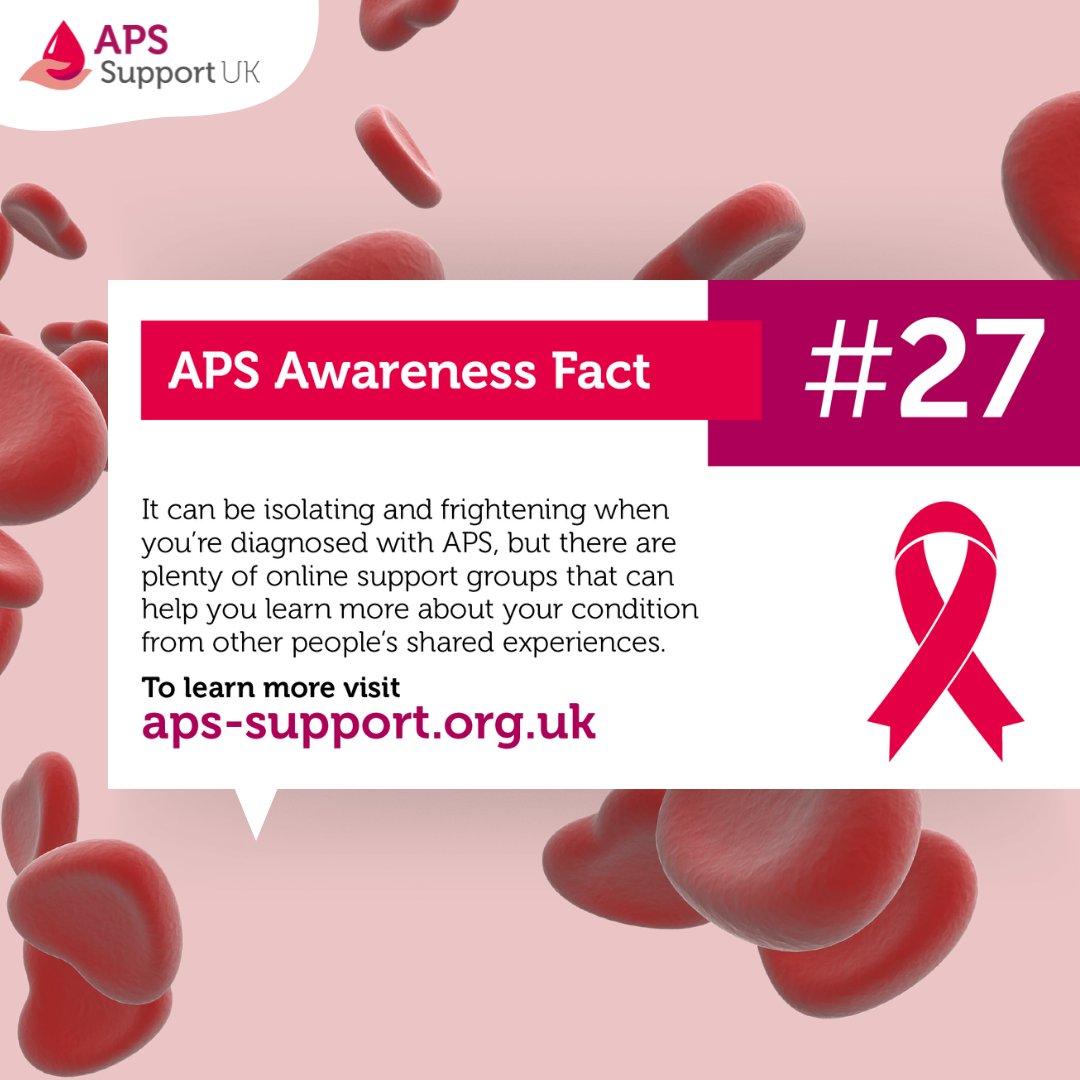 APSsupportUK's tweet photo. It can be isolating & frightening when you’re diagnosed with #APS, but plenty of online support groups can help you learn more about your condition from other people’s shared experiences.
Find out more: https://t.co/fokpm1QvHa
#APSMatters #APSAM22 #APSAwarenessMonth https://t.co/27hk6ZNLQq