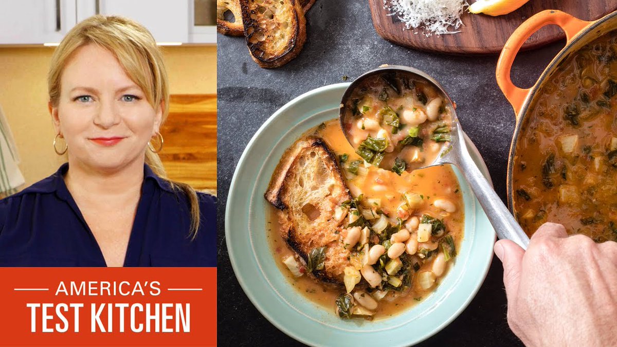 chopbreak's tweet photo. @realblancaster from @testkitchen makes a hearty Acquacotta (Tuscan White Bean and Escarole Soup). This Italian traditional vegetable soups, features creamy cannellini beans, tender fennel, and faintly bitter escarole.

#holiday #chopbreak #florenceitaly #italian #HealthyEating https://t.co/ntQ4uNbYRE