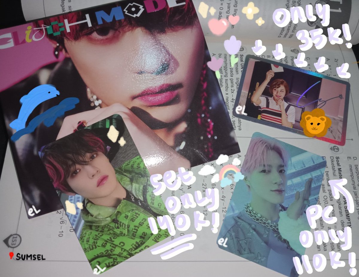 sbtzuyu's tweet photo. [yg bantu rt ak doain wl nya pulang]

wts // want to sell // lfb

- chenle digipack glimo set unsealed
- jeno digipack glimo PC only
- chaeyoung holo signal

+ good condi smw but not for sensitive buyer
+ nego aj asal gk sadis. yg nego sadis nnti ak aduin ke jeno, biar km dibetot https://t.co/815SDPopUS