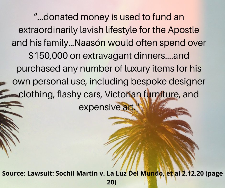 AndersonCause's tweet photo. Mientras los miembros de #LLDM sufrían abusos, traumas y luchaban financieramente para mantener la comida en la mesa, #NaasonJoaquinGarcia gastaba abundantemente y vivía un estilo de vida lujoso.
#LaLuzdelMundo #LLDMnews https://t.co/xShpeFkf6f