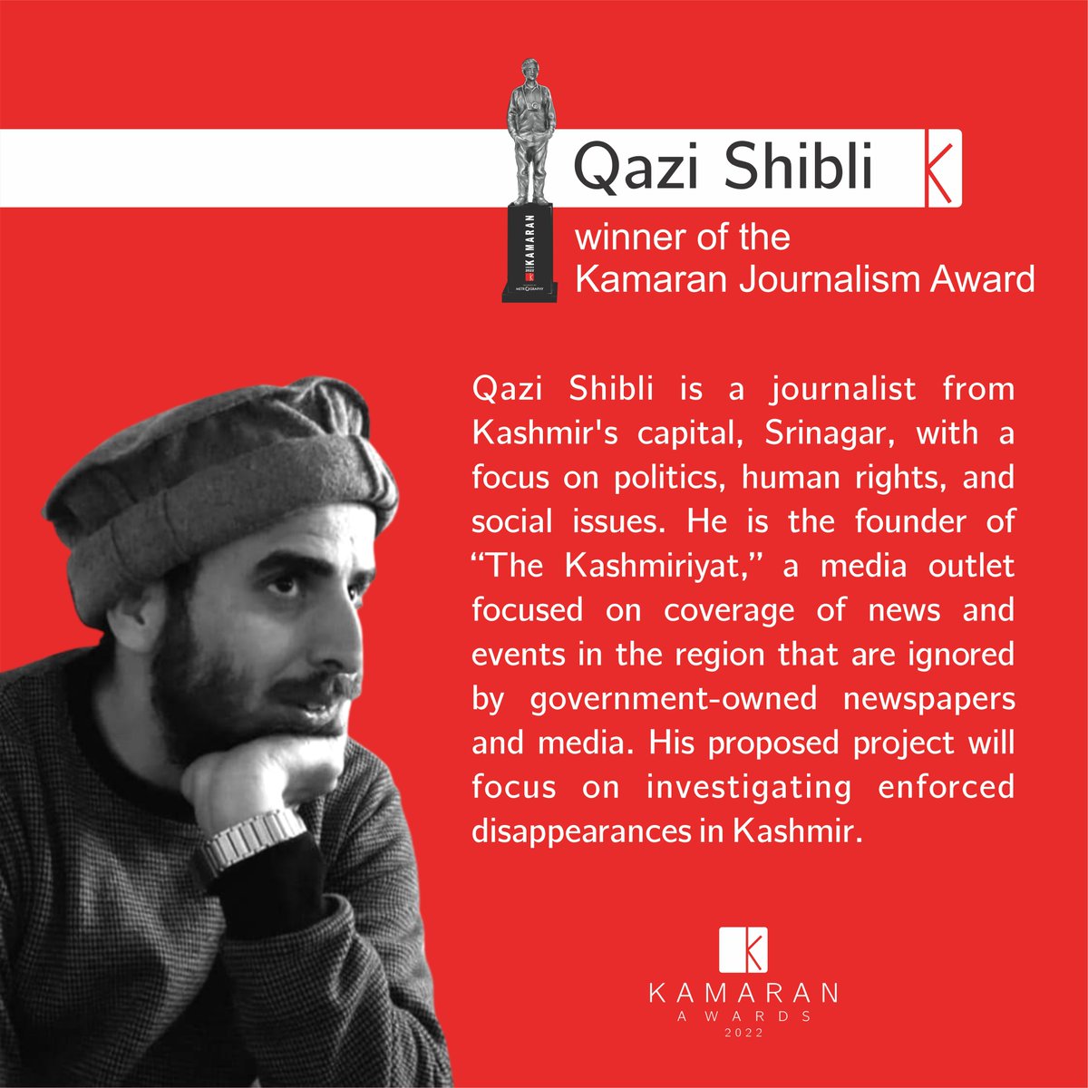 KamaranMuseum's tweet photo. قازی شیبلی، براوەی خەڵاتی رۆژنامەوانیی کامەران
Qazi Shibli, winner of the Kamaran Journalism Award
قاضي شبلي، الفائز بجائزة كامران للتصوير الصحف
#KamaranAwards #Metrography #Iraq #Kurdistan #Photojournalism https://t.co/eJEW0jWA3B
