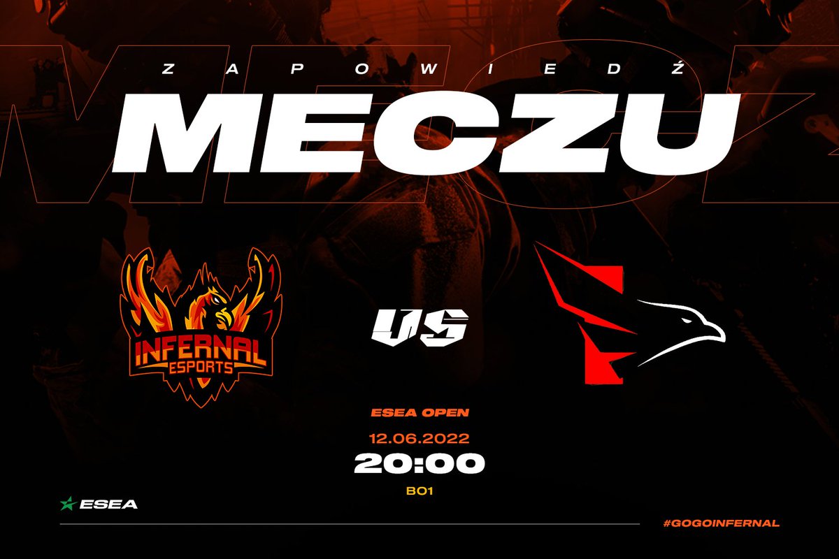 Infernal e-Sports (@infernaiesports) on Twitter photo Siemano Feniksy!
Już o 20 zmierzymy się w Naszym ostatnim meczu w ESEA Open z <a href="/FALKE_EC/">Falke Esports</a> . Nie liczymy na nic innego jak zwycięstwo! Lecimy wysoko 😎🔥 Siemano Feniksy!
Już o 20 zmierzymy się w Naszym ostatnim meczu w ESEA Open z <a href="/FALKE_EC/">Falke Esports</a> . Nie liczymy na nic innego jak zwycięstwo! Lecimy wysoko 😎🔥