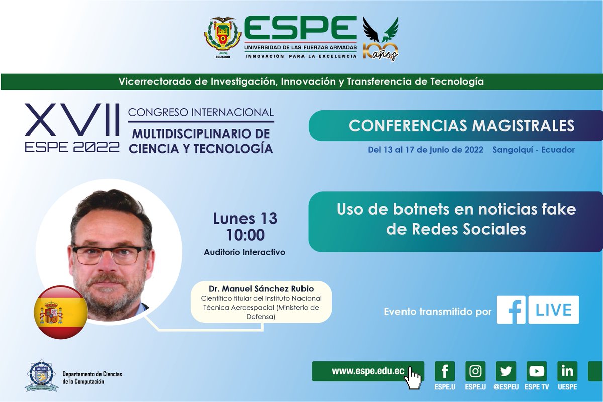 ESPEU's tweet photo. 𝗖𝗼𝗻𝗴𝗿𝗲𝘀𝗼 𝗜𝗻𝘁𝗲𝗿𝗻𝗮𝗰𝗶𝗼𝗻𝗮𝗹 - 𝗘𝗦𝗣𝗘 𝟮𝟬𝟮𝟮

🔴Transmisión por Facebook Live: https://t.co/jbDDv0hUXs

#𝗬𝗼𝗦𝗼𝘆𝗘𝗦𝗣𝗘 #𝗖𝗼𝗺𝘂𝗻𝗶𝗱𝗮𝗱𝗘𝗦𝗣𝗘 #𝗘𝗦𝗣𝗘𝟭𝟬𝟬𝗮ñ𝗼𝘀 #𝗘𝗦𝗣𝗘𝗖𝗲𝗻𝘁𝗲𝗻𝗮𝗿𝗶𝗮 https://t.co/5uMFT3Q831