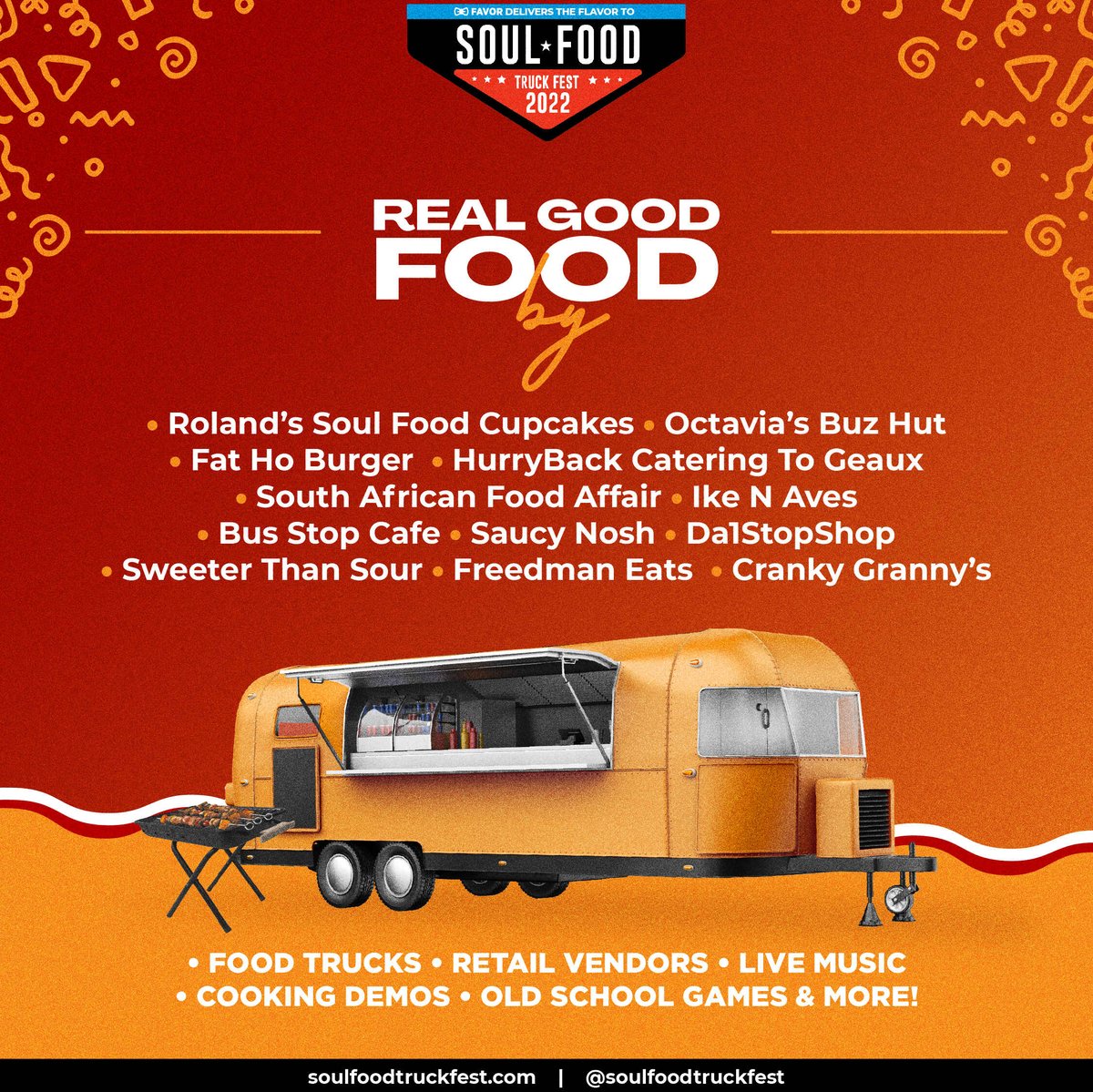 Gooey mac and cheese. Greens. Cajun Seafood, BBQ. Try it all with 15 Black-owned food trucks! Get your ticket to try them all. Link in bio or go to soulfoodtruckfest.com

Soul Food Truck Fest
Saturday, June 18
11 am - 7 pm
Huston-Tillotson University
Austin, TX

#blackchefs