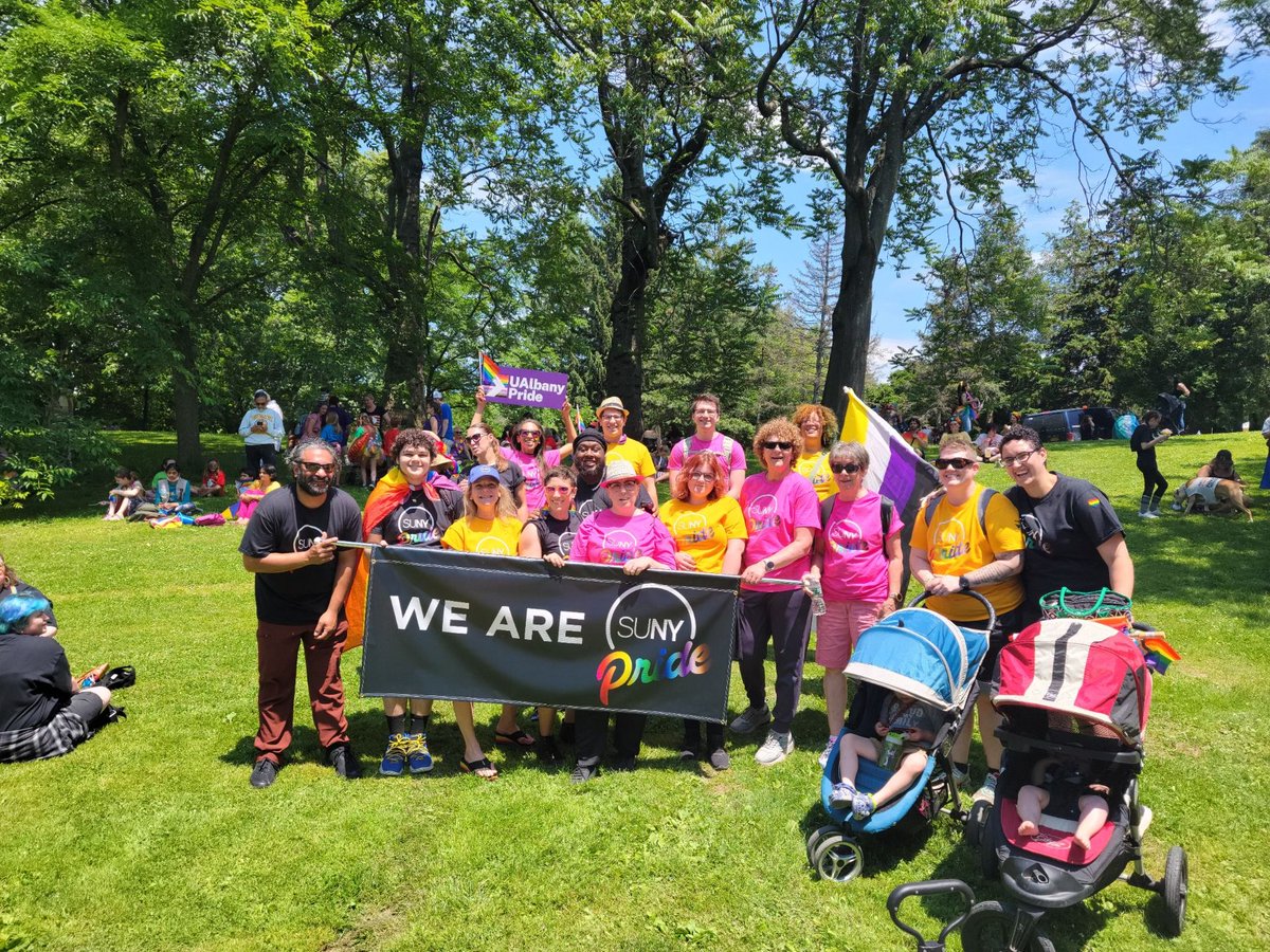 ualbany's tweet photo. A great afternoon in Albany with the #UAlbany and @SUNY communities walking in the Capital Pride Parade! https://t.co/6myMg8UBGH