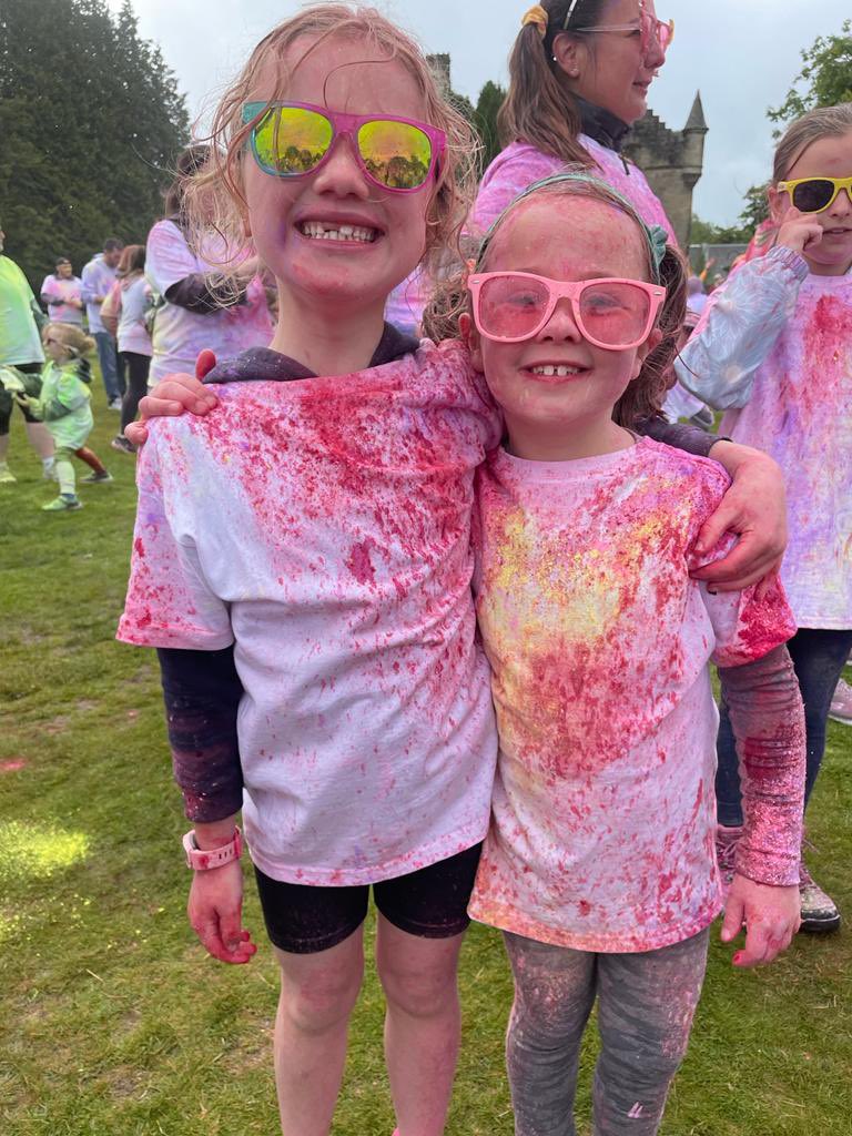 Jennikeaveny's tweet photo. A few of @StJosephsERC pupils from P1/2/3/4 running today’s colour run at Calderglen 💛💙🧡💚💜 https://t.co/n3ZUlpUbfH