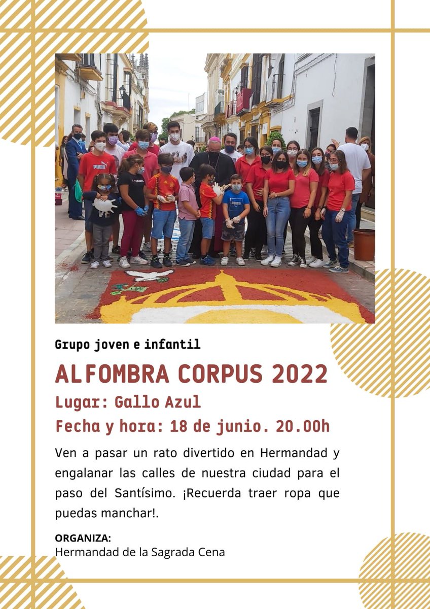 CenaJerez's tweet photo. "COLOCACIÓN DE ALFOMBRA CORPUS 2022" https://t.co/J0bOGgo7oT
