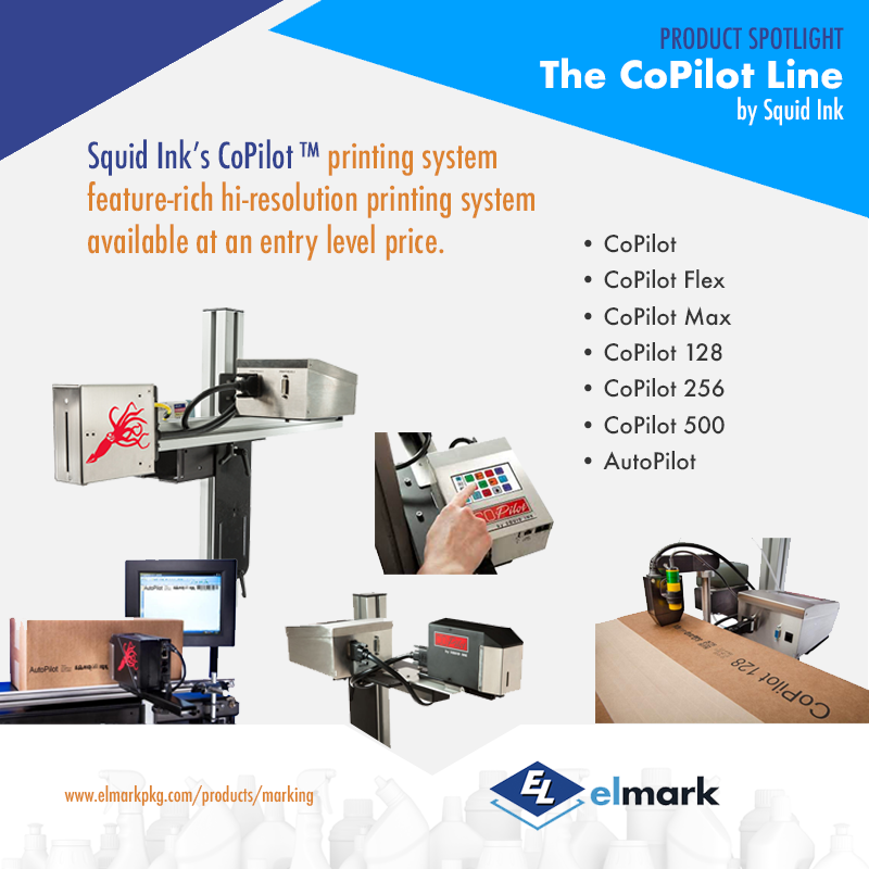 ElmarkPackaging's tweet photo. Marking Made Easy! @SquidinkSM's #CoPilot line offers several advantages over other #printingsystems. Learn more at https://t.co/Dh6GAomYmU https://t.co/JRuAzt8EfB