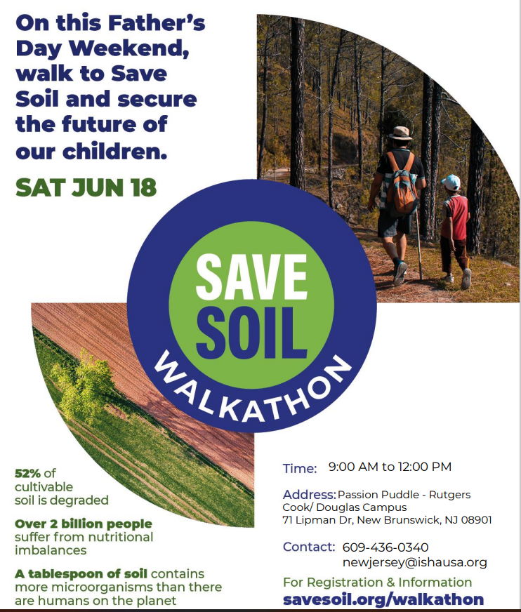 SJ_Program's tweet photo. Save Soil Walkathon on June 18 in New Brunswick Register: https://t.co/xNSznPCl8M @cpsavesoil https://t.co/rG0DP8giNw