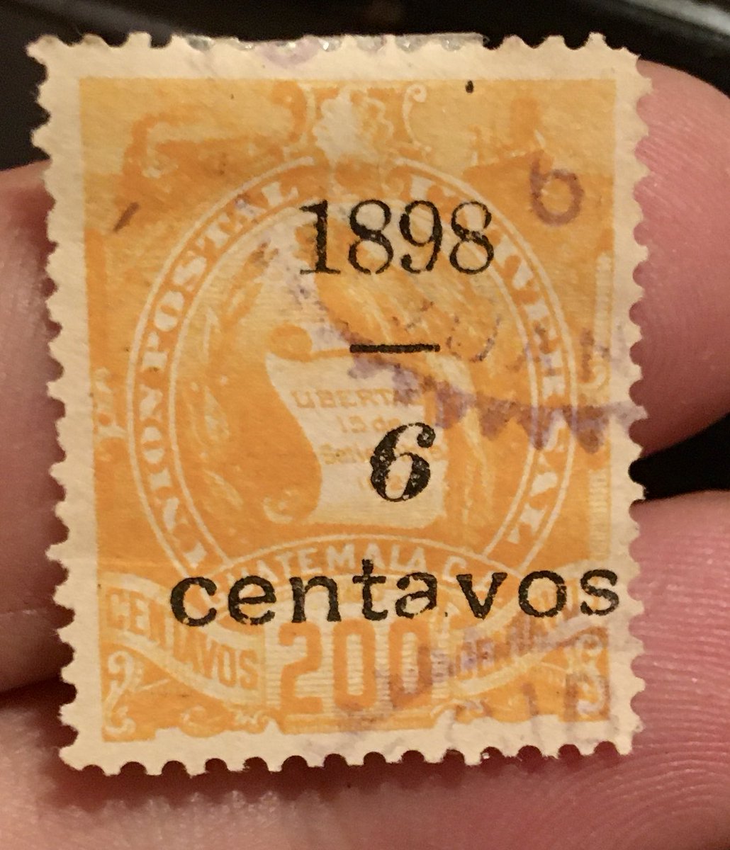 KlineSmith7's tweet photo. In 1898 6 centavos seemed popular ..
On 200 , 100 , 10 and others ..
#Guatemala π¬πΉ
Some shifting on the #Overprints makes for a study .. π£β€οΈβ¨ https://t.co/OyVlgiEUdN