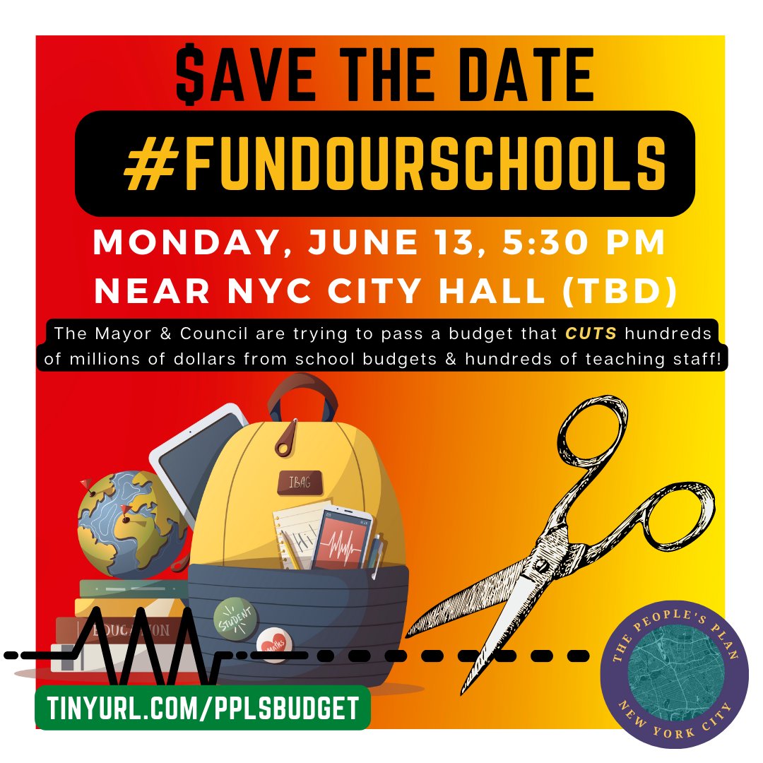 NYC Mayor &amp; Council trying to vote a budget out tomorrow with $200M cuts for schools - &amp; more to come - despite loose Wall Street revenues &amp; federal &amp; state $ they could use to #FundOurSchools. Join us to #StopTheCuts! &amp; contact reps: p2a.co/2P6E7SI @ny4rjps <a href="/AQE_NY/">AQE New York (aqeny.bsky.social)</a>