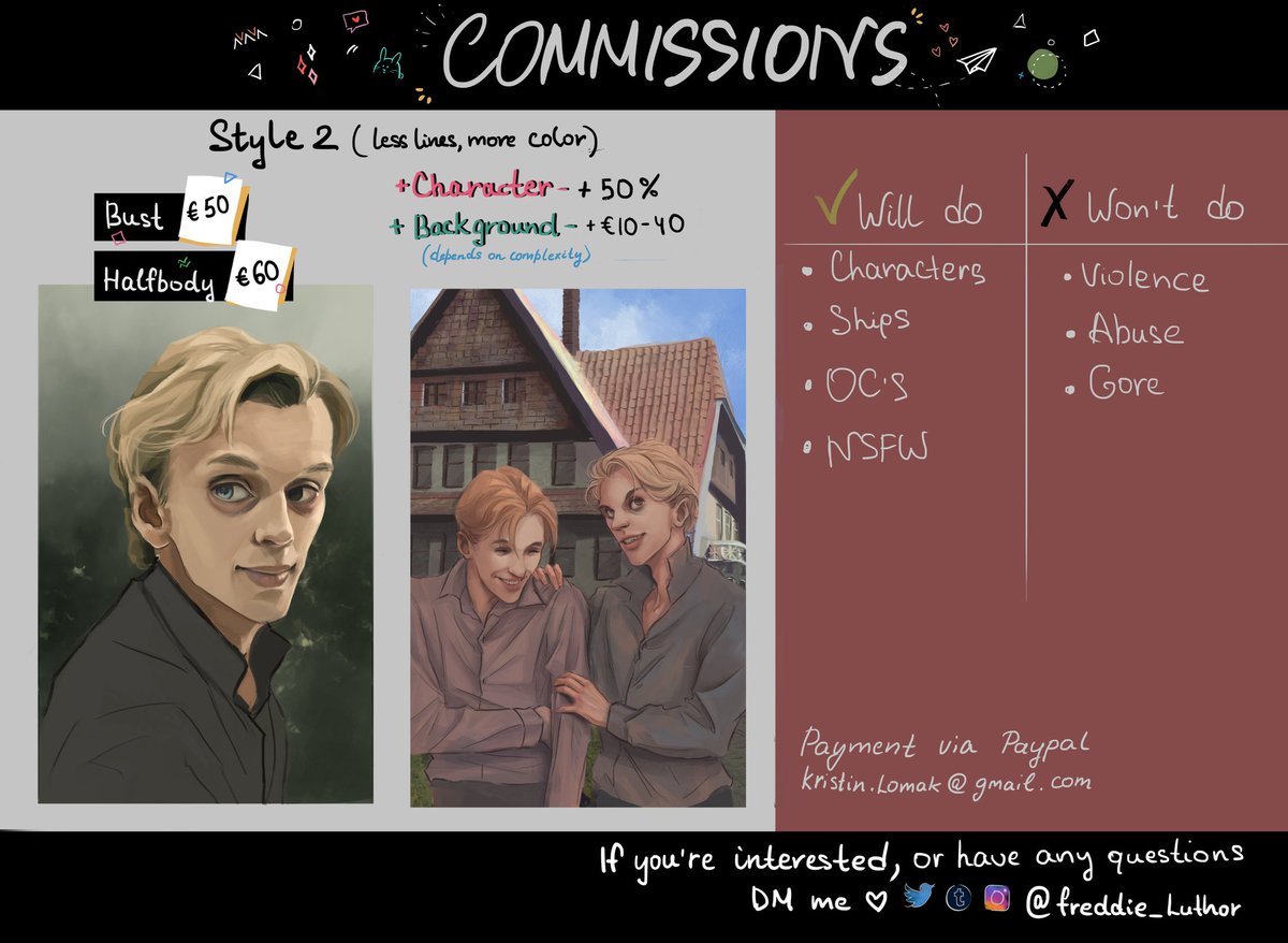 🌻COMMISSIONS ARE OPEN!🌻
Hi! My dad's defending my country in ukrainian army and I want to help them by buying protection equipment.
If you want me to draw smth for you/having any questions — feel free to DM me 💙
RTs are VERY appreciated 🙏
#commissionsopen