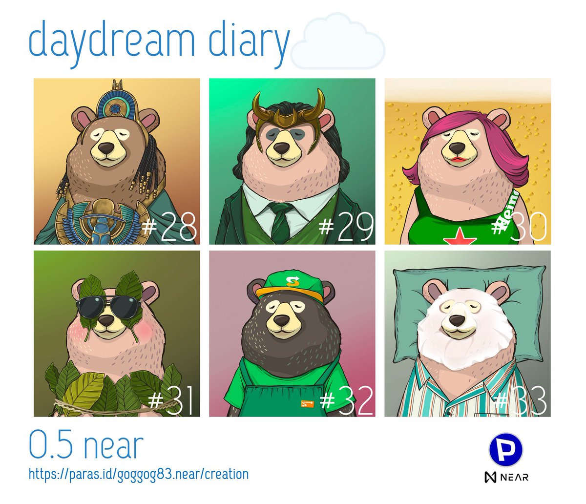 💚💚🙃💛💛
👉 paras.id/collection/day…

#NFTCommunity #NFTdrop #nftcollector #NFTthai #NFTartists #nftcollectors #NFTthaiartist #NFTs #NFT #goggog83 #parasnft #nearnft