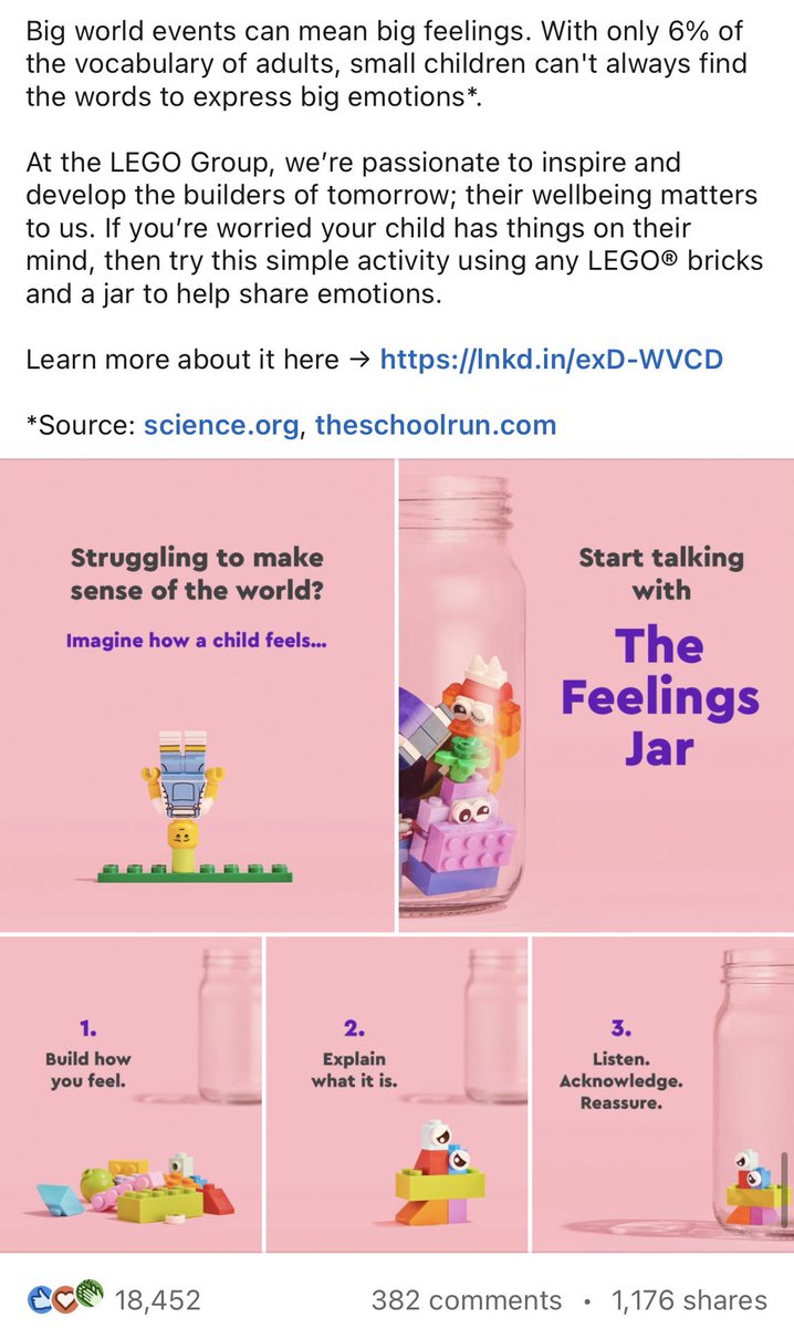 keyaspatel's tweet photo. building big feelings to start to talk about mental health at a younger age @LEGO_Group 

https://t.co/B97odhl5v1 https://t.co/MKx6H082Gc