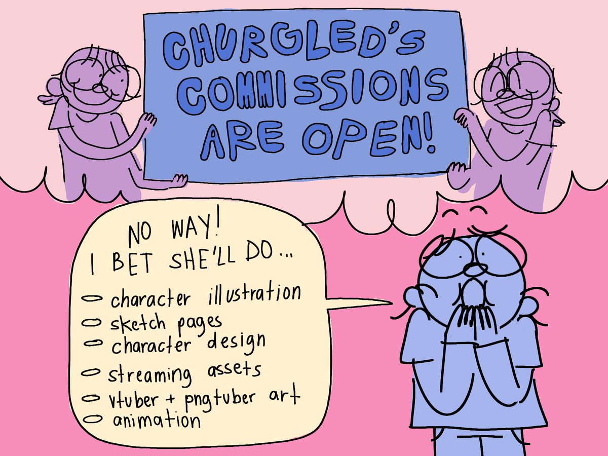 churgled's tweet photo. hello! my c0mmissions are open! i am opening 5 slots for now to measure interest. i am doing character art, character design, png and vtuber models, and streaming assets! please send me a DM if you're interested :) (1/2) https://t.co/yh0g93RRuH
