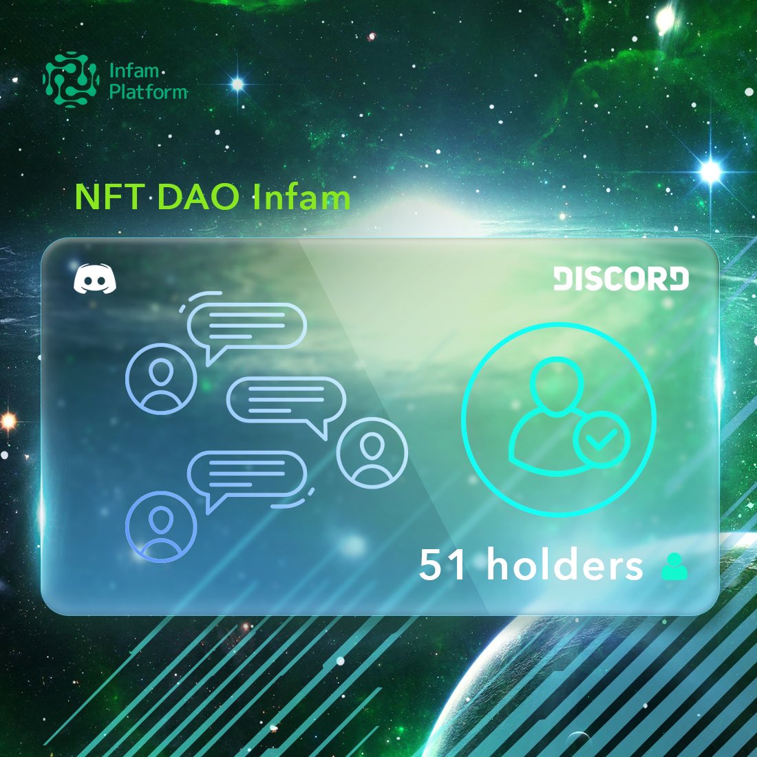 Infam_platform's tweet photo. The first #Airdrop for #NFT #Infam holders will take place on June 13 in a closed #Discord chat!
 #NFT gives the opportunity to communicate directly with the CEO of Infam
 How to join:
 - Buy NFT inFam
 - Go to Collabland-join to pass verification
https://t.co/gFDviG2GEZ  #nftart https://t.co/3DjGPcwnX9